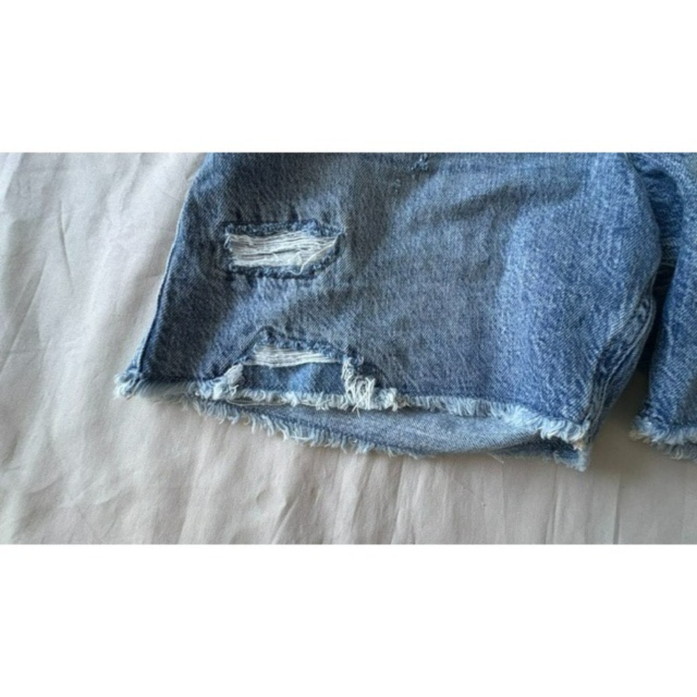 Abercrombie Kids Girls Mid Rise Baggy Denim Shorts Size 9/10 Distressed Jeans - Picture 5 of 15